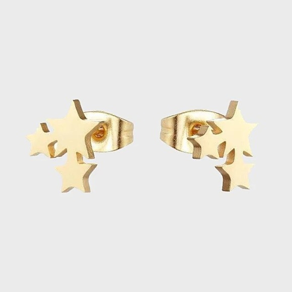 Shooting Stars Gold Plated  Studs Earrings - Picture 1 of 5